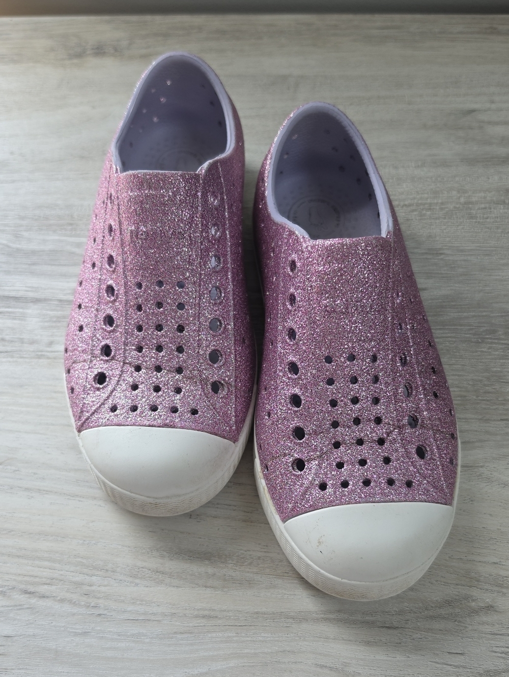 Native Kids Glitter Pink Slip-On Sandals